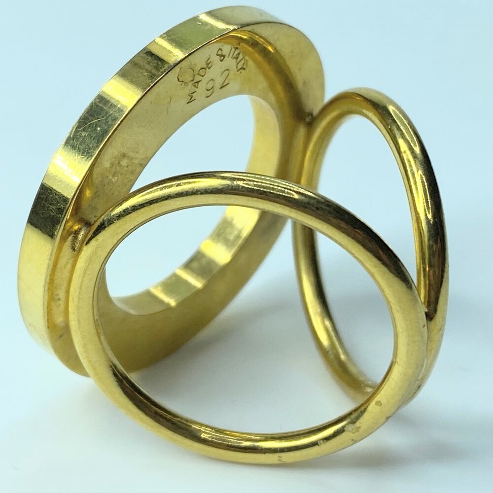 Celine Vintage Logo Scarf Ring Gold-tone one size GS352 - Picture 6 of 8